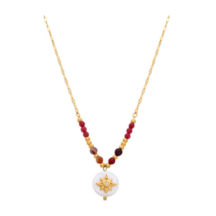 Collar de Madreperla Blanca acabado en oro amarillo de 18k
