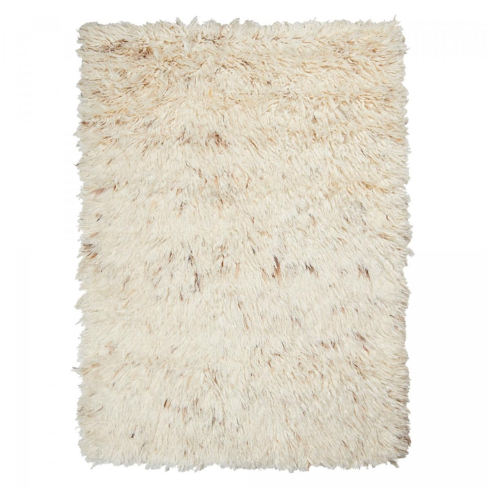 Tapis shaggy fait main en laine motif uni HILU