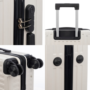 Set di 3 valigie Trolley, in materiale leggero ABS ad alta resistenza con angoli rinforzati. Chiusura numerica e 4 ruote doppie rimovibili e girevoli a 360°.