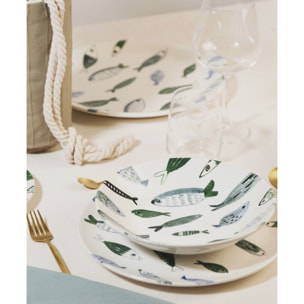 Set 6 piatti da frutta Camogli in ceramica sottosmalto