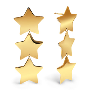 Orecchino Big Stars  in Acciaio Placcato Oro