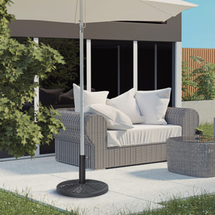 Base de Sombrilla Redonda Soporte para Parasol con Relleno de Cemento Peso 9,5 kg para Poste de Parasol de Ø38/48 mm Negro