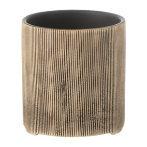 J-Line cache-pot Maria Rond - céramique - brun - 2 pièces - Ø 12 cm
