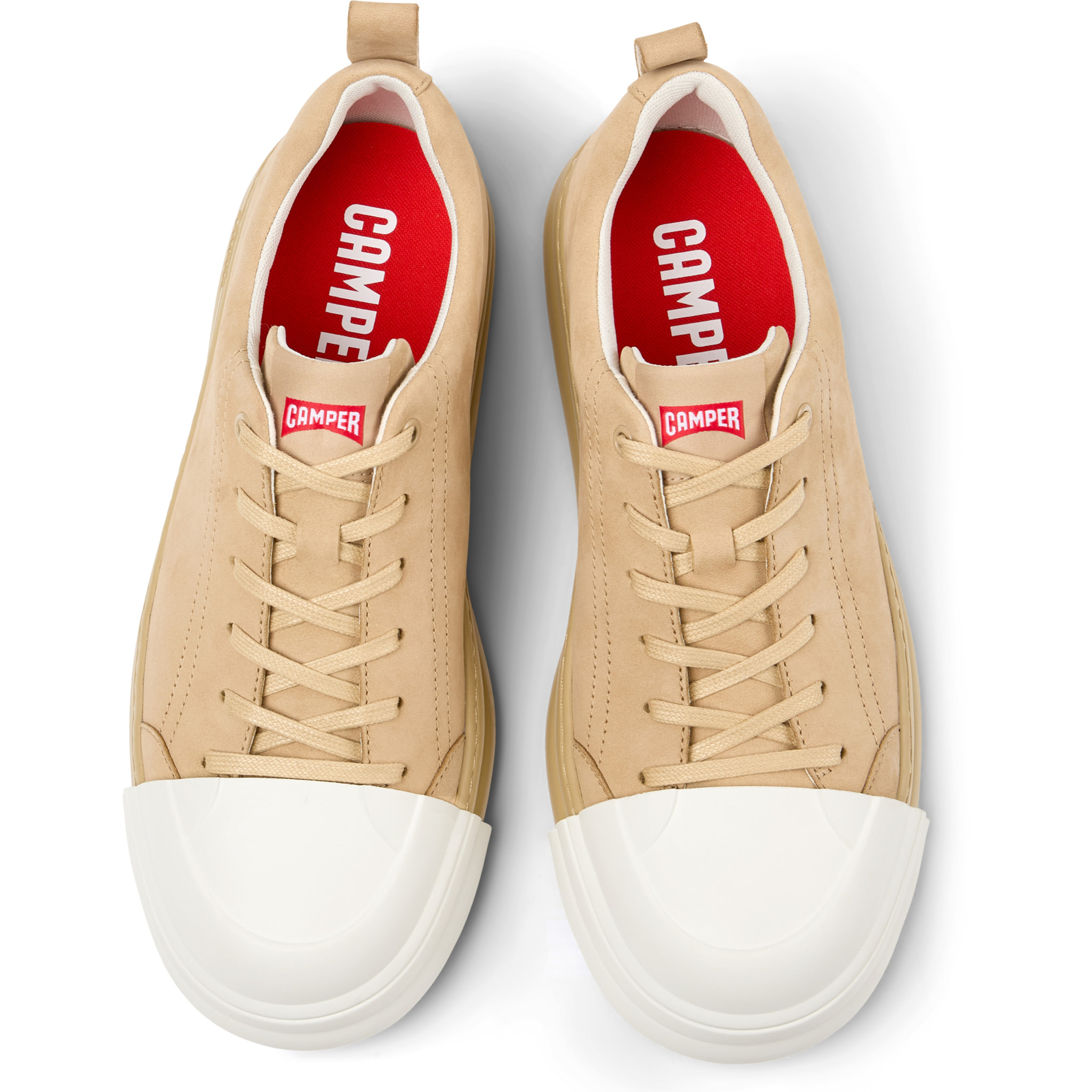 Scarpe stringate - CAMPER Junction Runner - Beige - Pelle nabuk