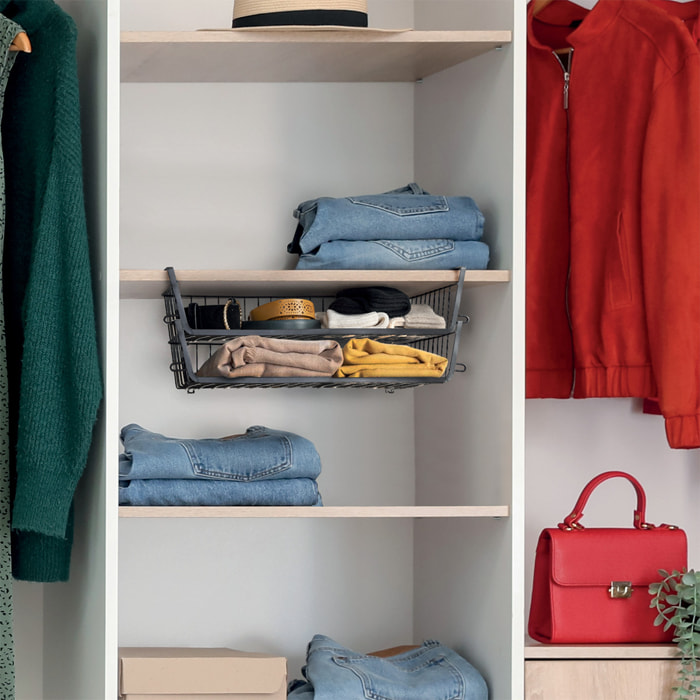 Panier de rangement à suspendre 51,5cm noir