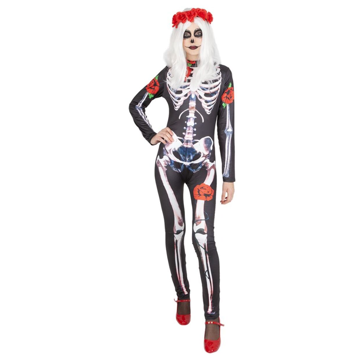 DISFRAZ SKELITA CATRINA ROSAS AD