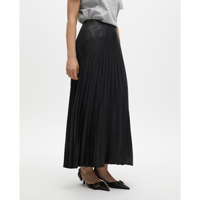 Gonna plissettata effetto cerato