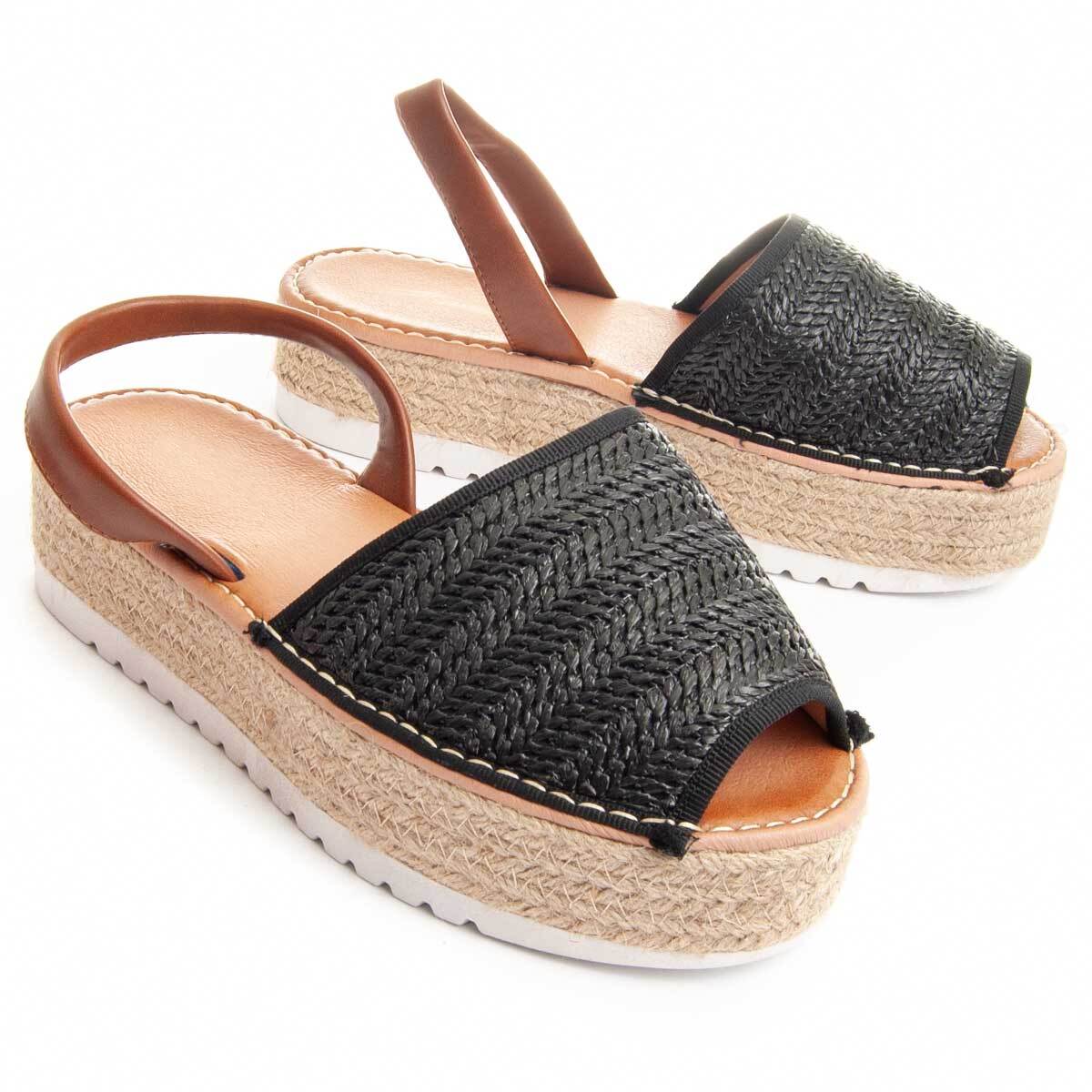 Sandalia con plataforma 4 cm negro