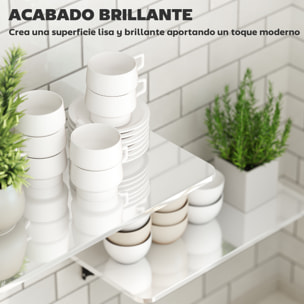 Juego de 2 Mesas Plegables de Pared Escritorios Flotantes para Espacios Pequeños Mesas Abatibles para Cocina Comedor Estudio Dormitorio y Salón Blanco Brillo