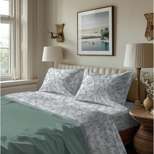 Completo letto in flanella clorofilla verde