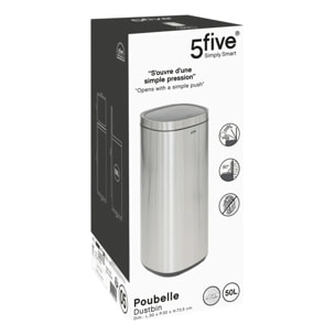 Poubelle en métal gris 50L