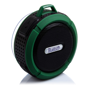 Altavoz bluetooth circular resistente al agua con ventosa C6