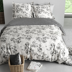 Parure housse de couette 3pcs 100% coton 57 fils ornella