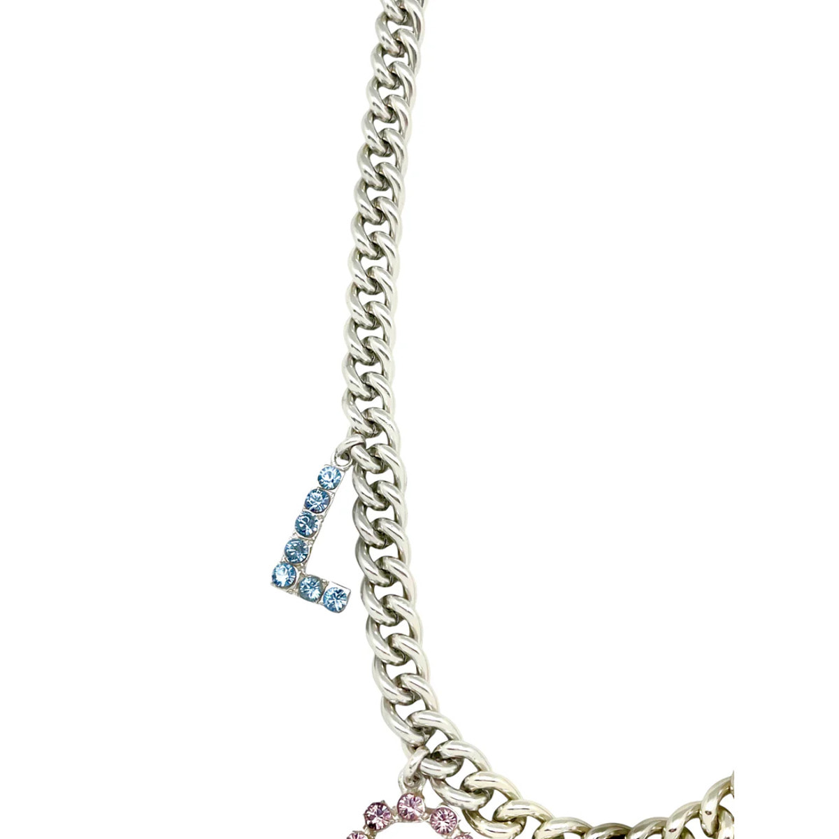 Collar largo LOVE en cristal Sw Multicolor y plata 10µ