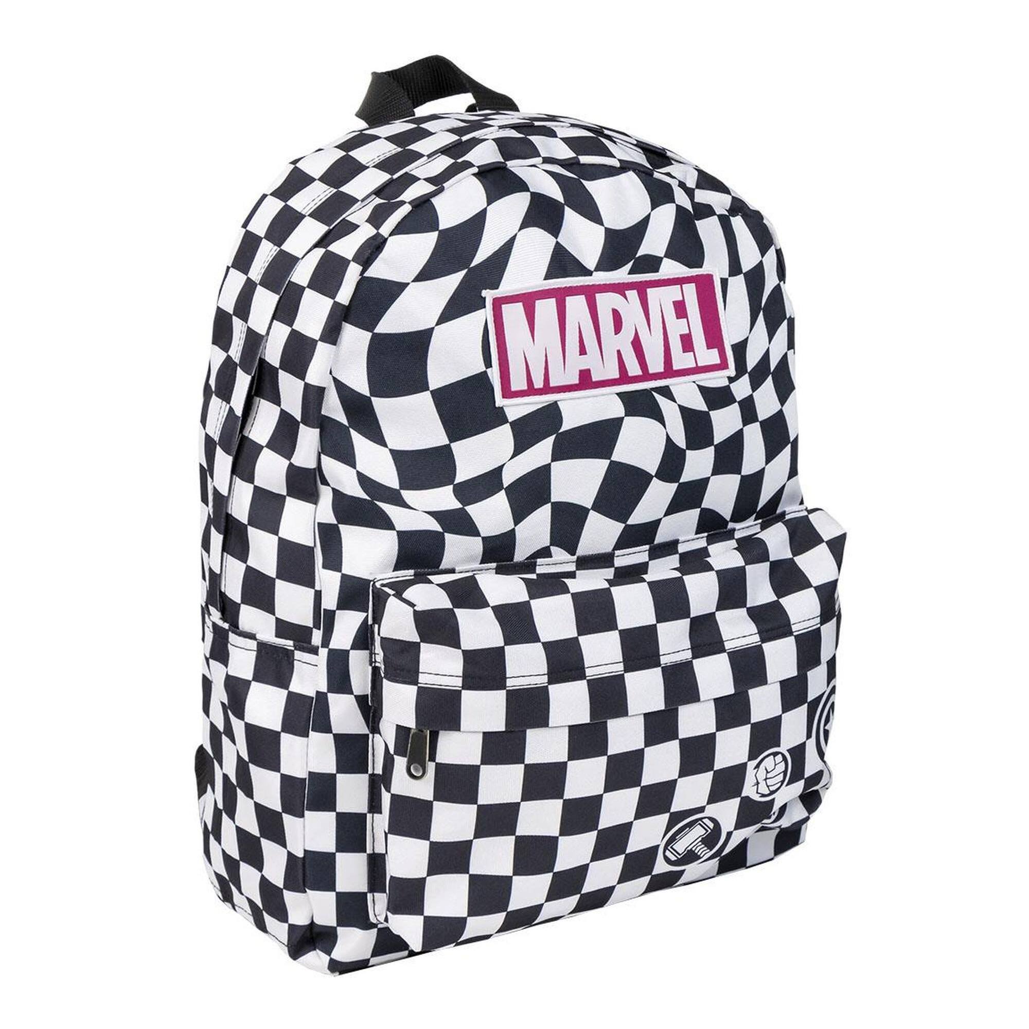 Mochila escolar de marvel - color negro - 32 x 12 x 42 cm - cierre de cremallera - asa ajustable - mochila resistente y duradera