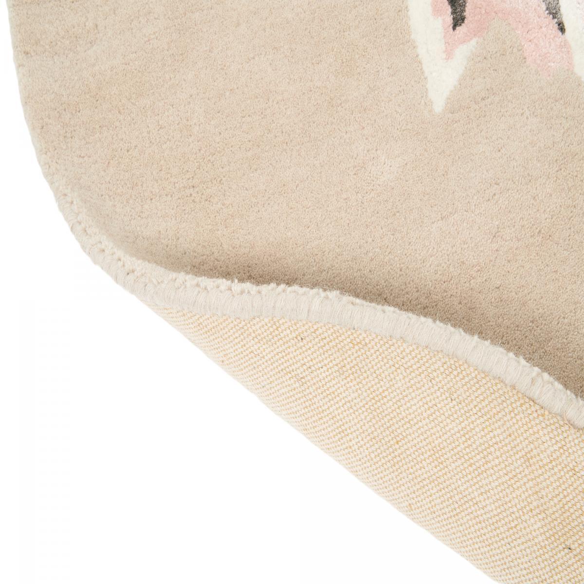 Tapis rond fait à la main en laine motif floral NUITORB