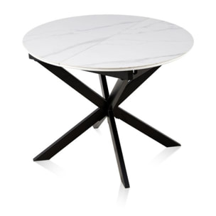 Mesa redonda extensible Onix Blanco - Negro