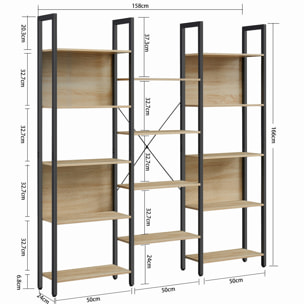 Libreria Doppia Loft Sonoma in Acciaio e Legno
