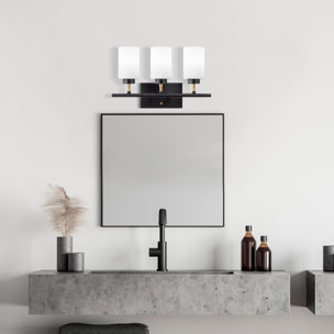 Aplique de pared, metal , negro, 46x15x28, casquillo 3 x E27 Max 40 W