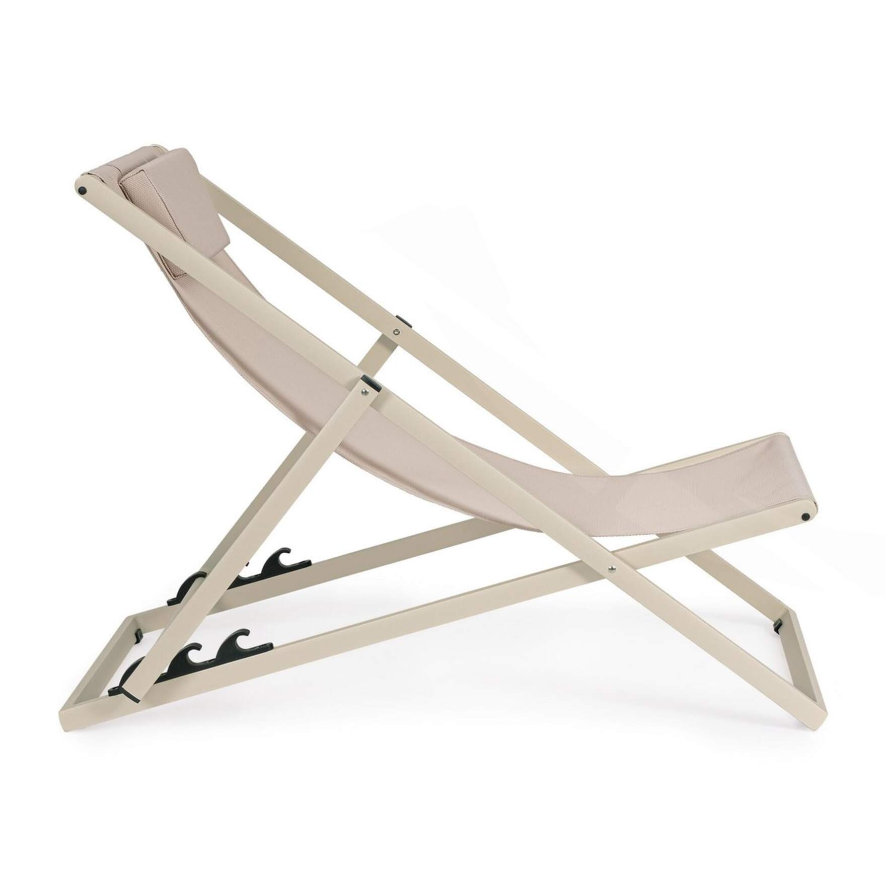 Set 4 sdraio da giardino TAYLOR in textilene e struttura in alluminio beige