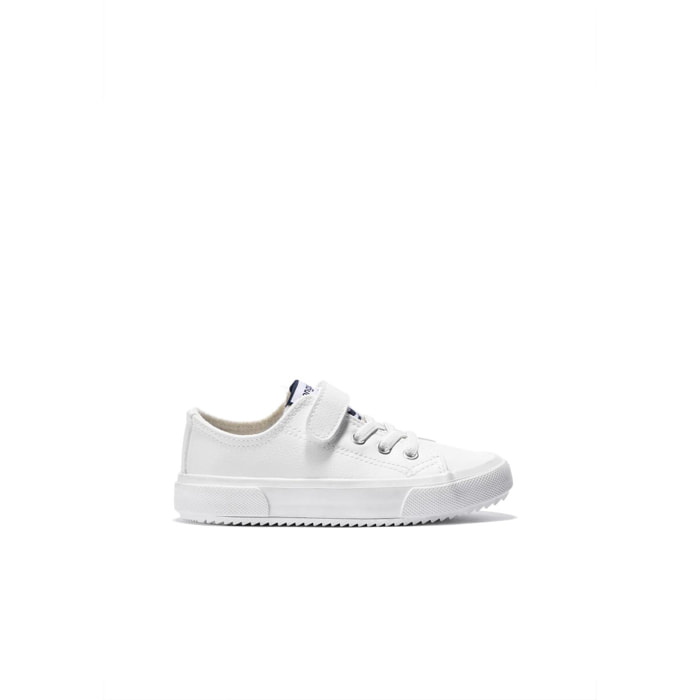 Zapatillas Bajas Unisex con Tira Adherente en Blanco