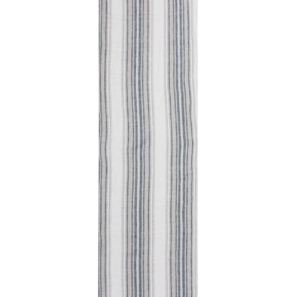 Chemin de table pur lin lavé 200 g/m² rayé gris beige Sombrilla naturel