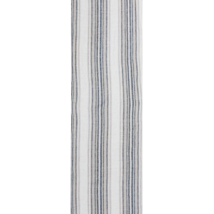 Chemin de table pur lin lavé 200 g/m² rayé gris beige Sombrilla naturel