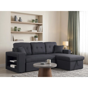 Canapé d'angle convertible/réversible "Axel" - 3 places - Noir