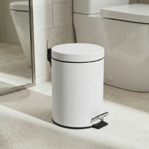 Poubelle à pédale Inox 5L Blanc MSV
