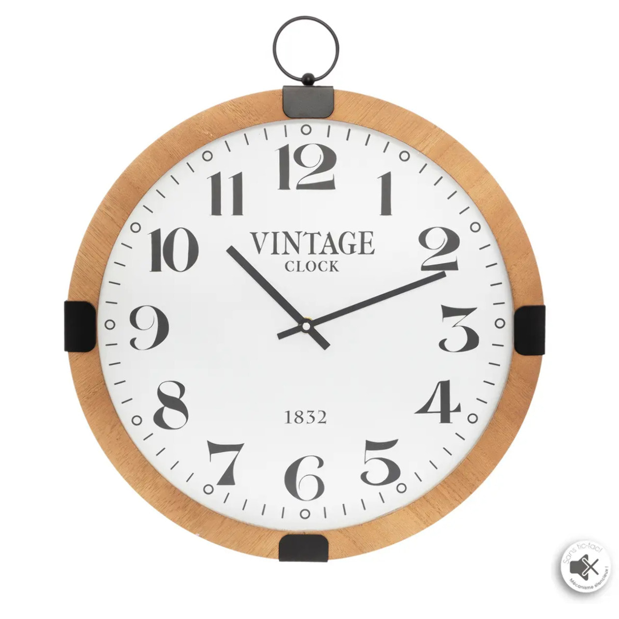 Horloge "Gousset" marron D38cm
