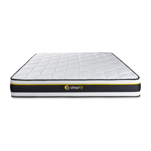 Matelas Mousse haute densitée avec micro-cellules d'air - Confort très ferme et accueil tonique - 19 d'épaisseur, 7 zones de confort - Moins d'enfoncement plus de liberté - 2 places