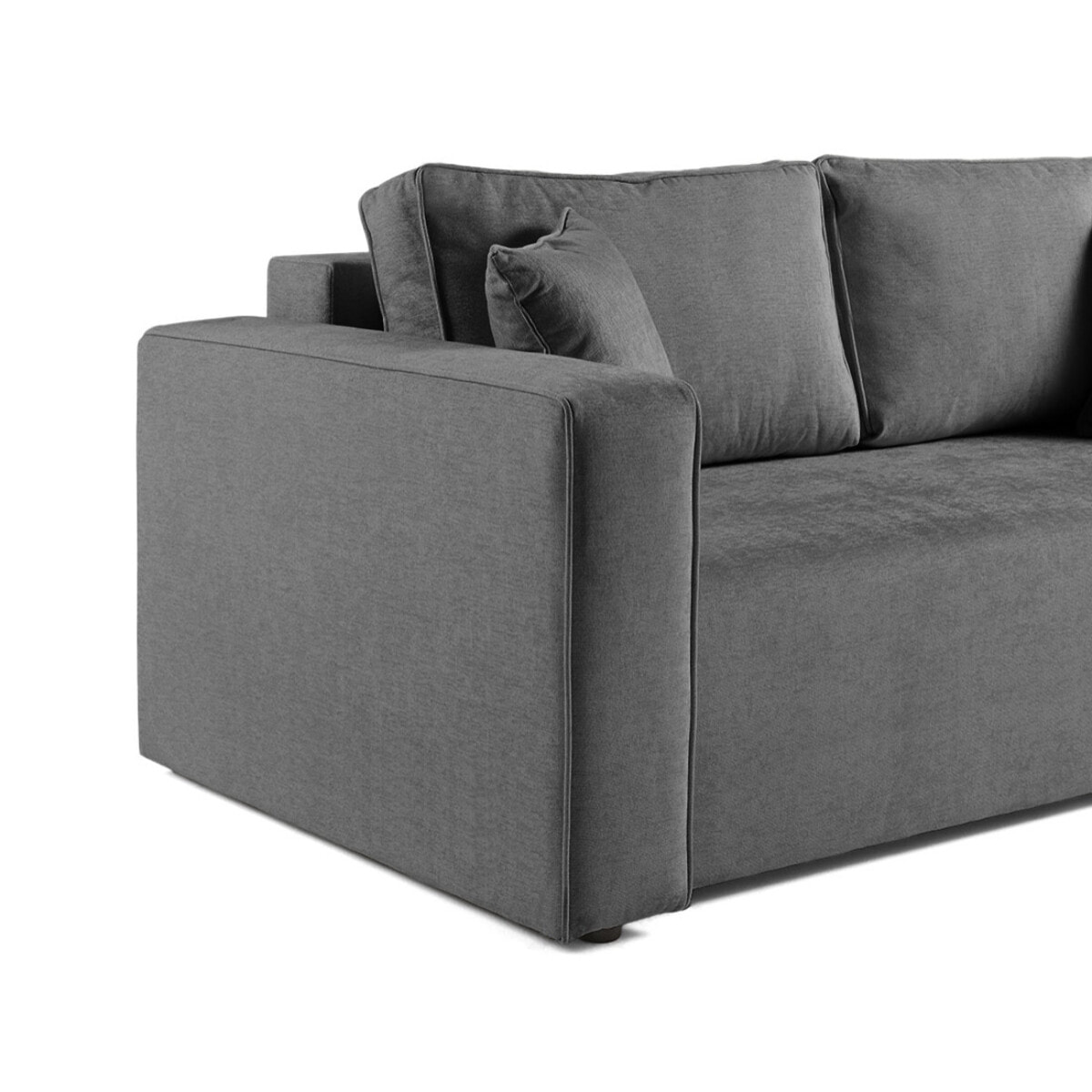 Topaze - canapé droit 2 places - en tissu - Gris foncé