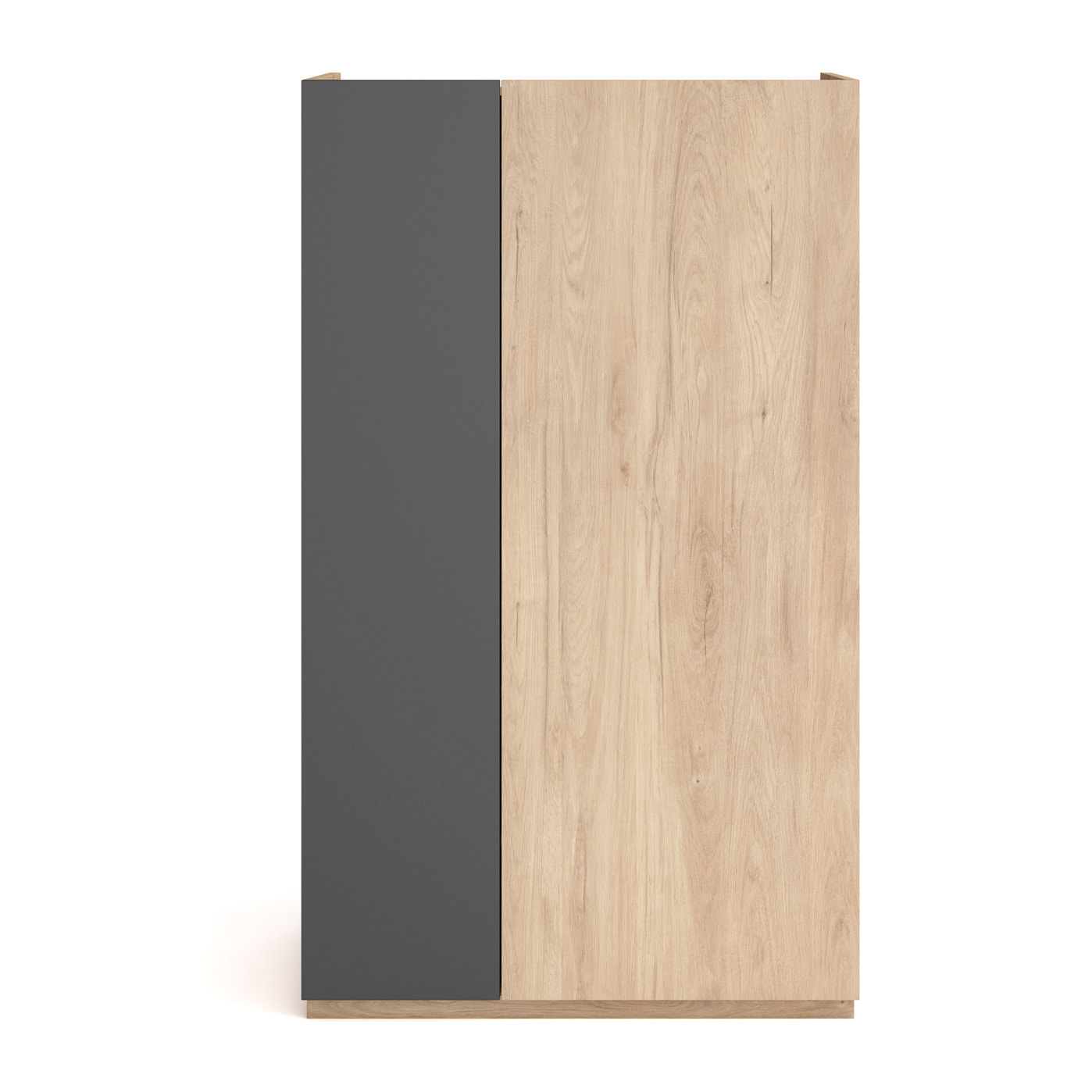 Zapatero Akra melamina roble claro puerta grafito 122x70x35 cm