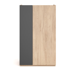 Zapatero Akra melamina roble claro puerta grafito 122x70x35 cm