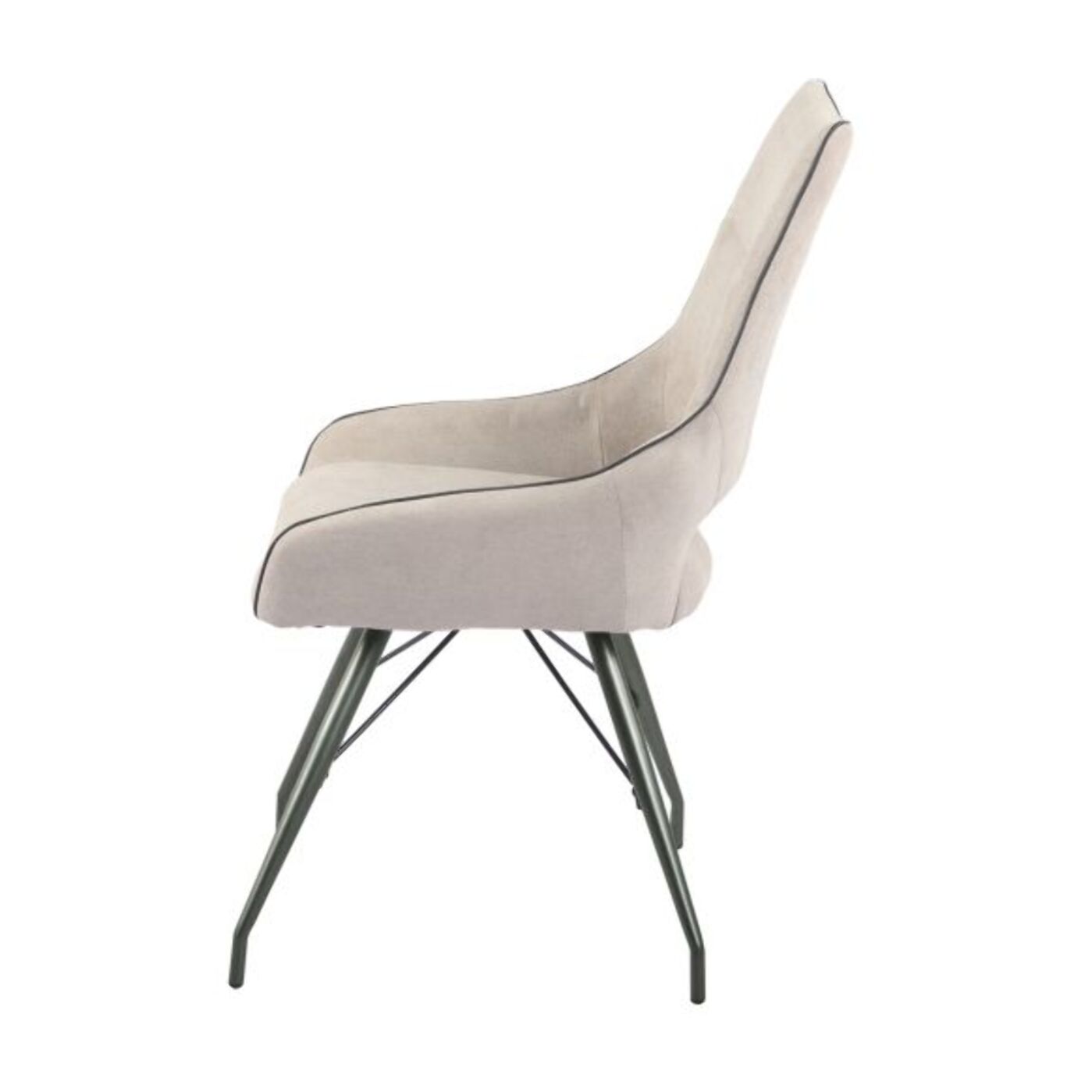 Chaise en tissu avec piètement en métal noir - LIANA