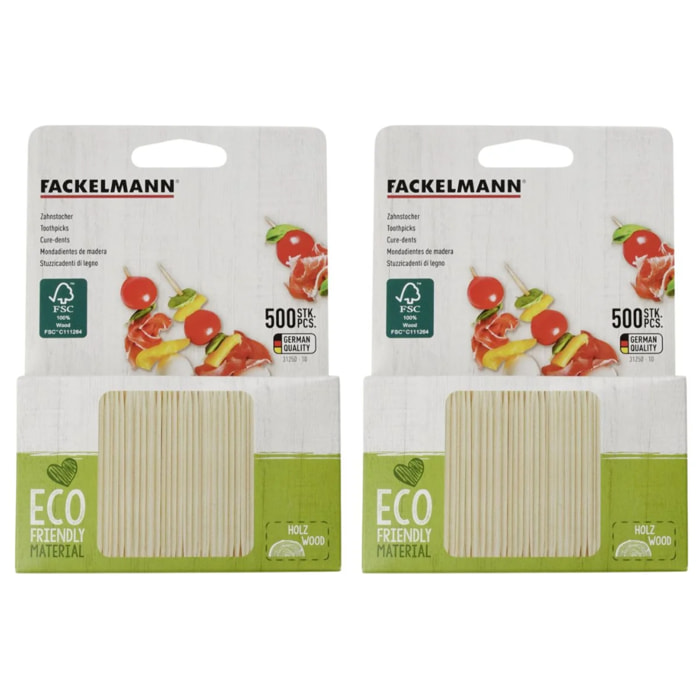 Lot de 1000 cure-dents Fackelmann Nature