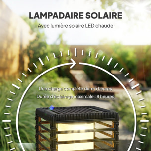 Lanterne solaire capteur de lumière résine tressée noir