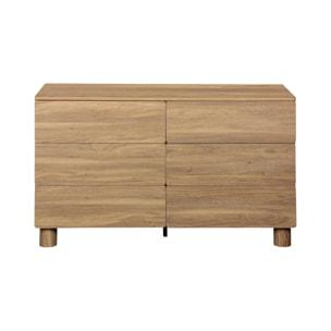 Commode décor bois 6 tiroirs AYANA