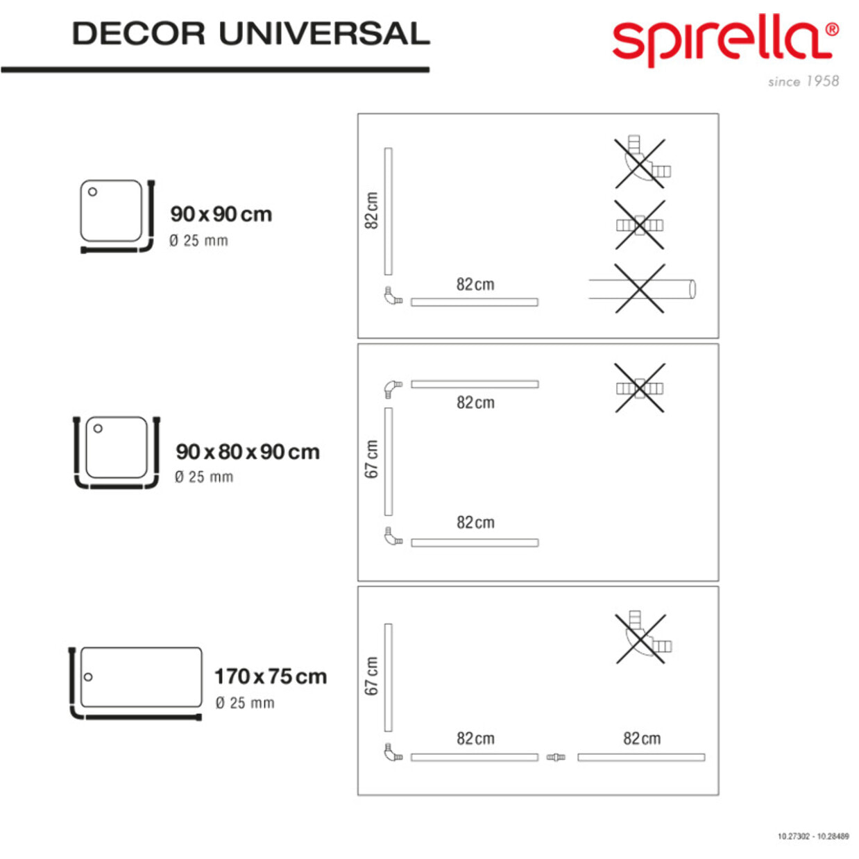 Spirella Barre tringle pour rideau de douche d'angle modulable à fixer en Alu DECOR UNIVERSAL Blanc