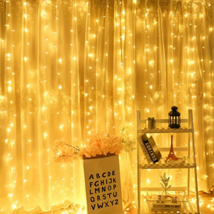 Guirnalda de luces led blanco cálido y extra cálido con controlador de 8 funciones y temporizador