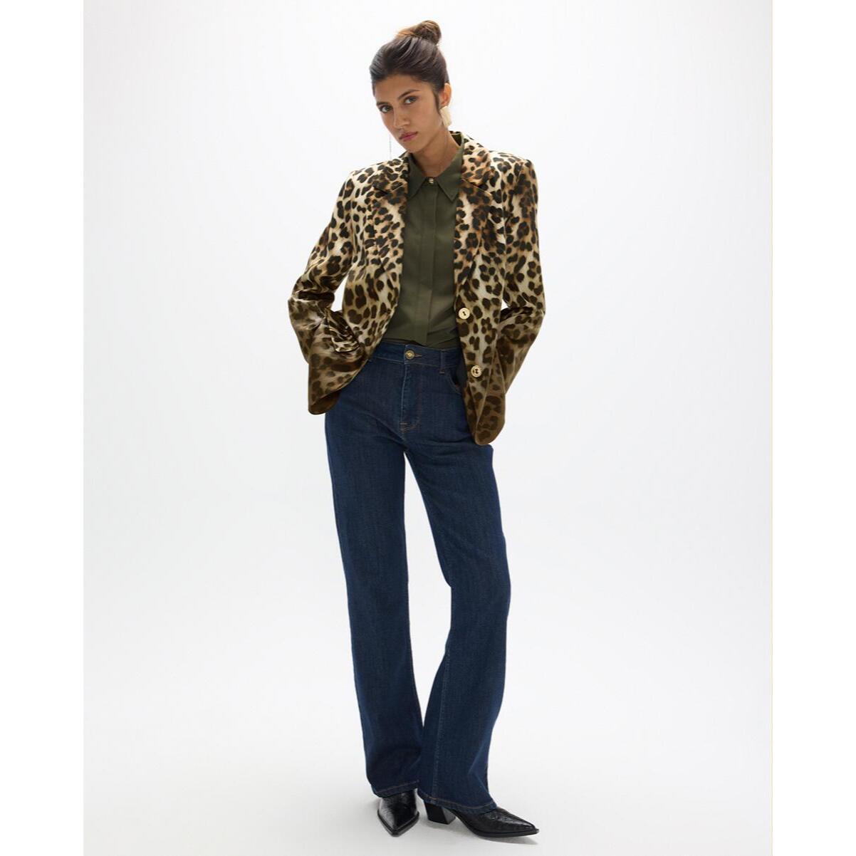 Blazer con stampa leopardata sfumata
