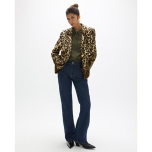 Blazer con stampa leopardata sfumata