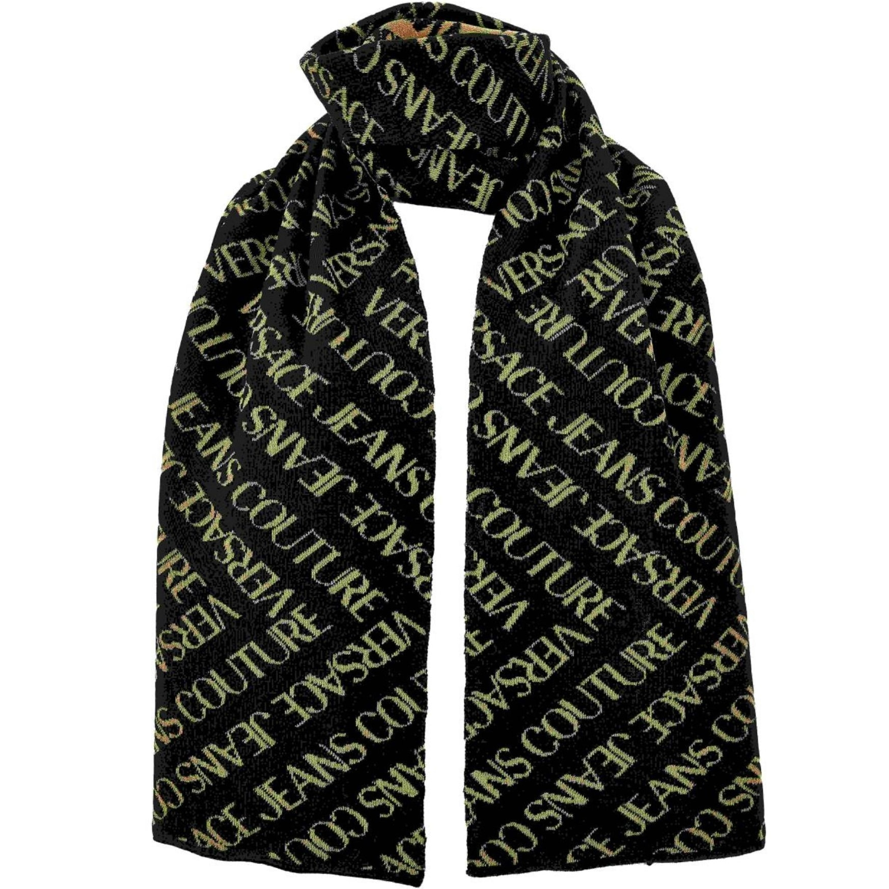 Versace Jeans Couture Sciarpa in lana con logo Versace Jeans Couture intarsiata a maglia.