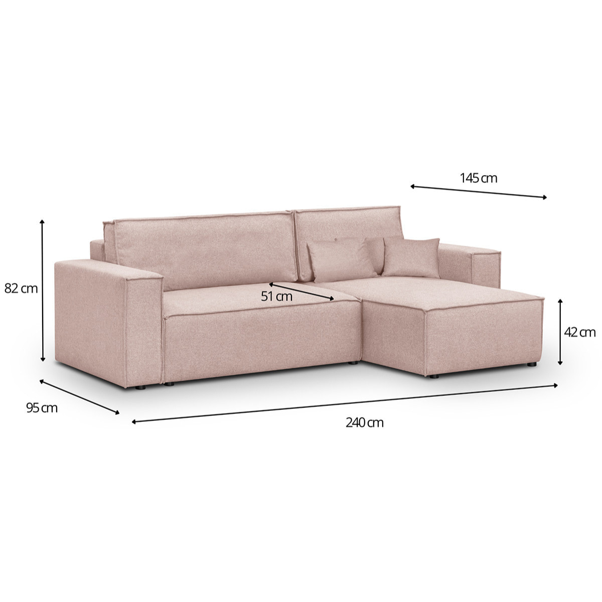 Canapé d'angle convertible 4 places en tissu - LIVIA NEW