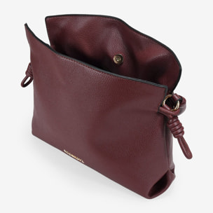 Bolso de mano burdeos con logo