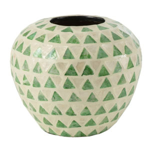 J-Line vase Nuye Boule - mosaique/bambou - vert - Ø 26 cm