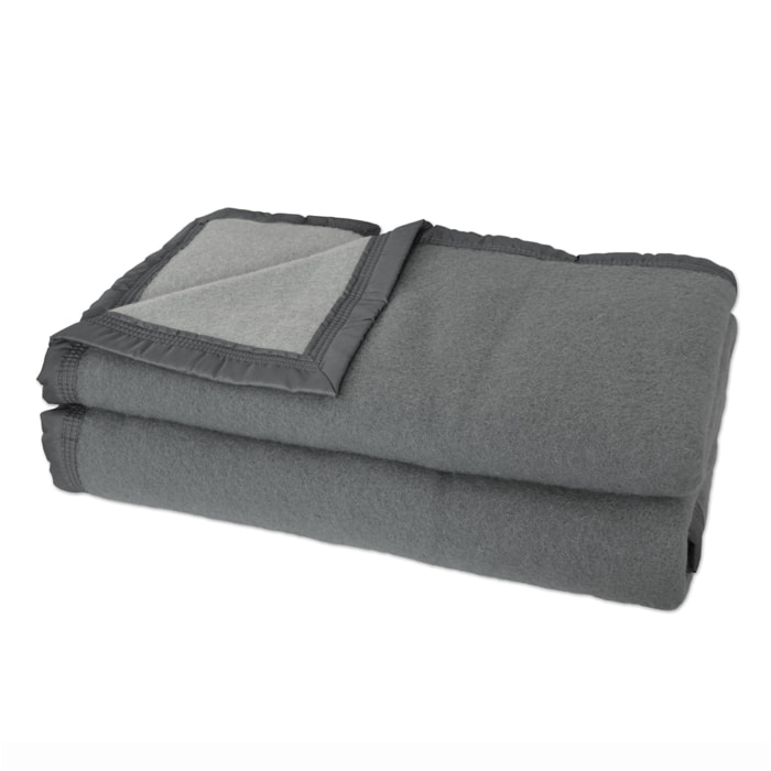 Couverture en 100% pure laine vierge 500g/m² - Gris anthracite