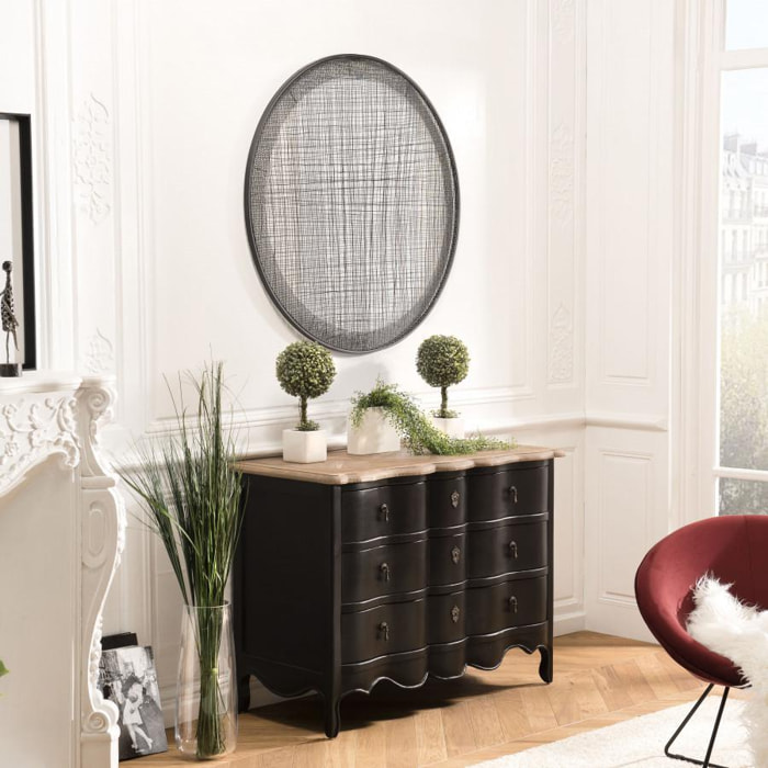 THEODORE - Décoration murale ronde 100x100cm métal noir