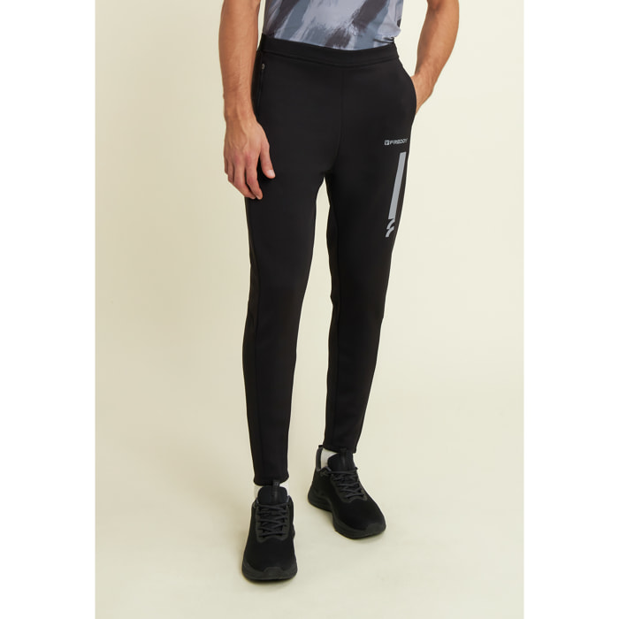 Pantaloni slim in tessuto tecnico con inserti mesh laterali