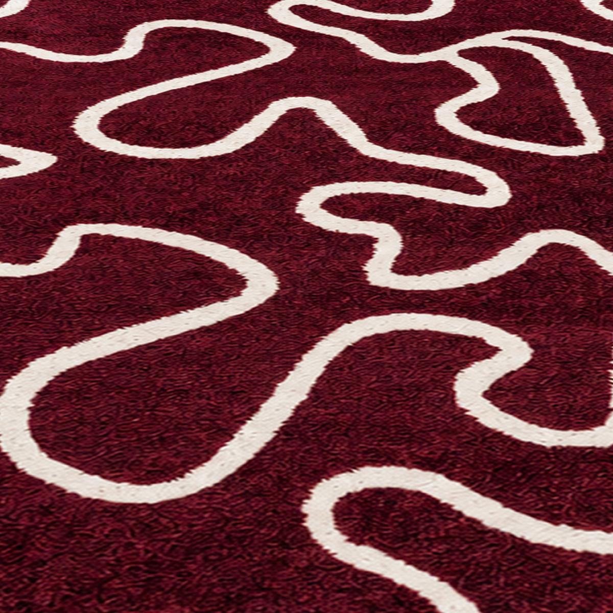 Tapis salon, motif abstrait en relief, graphique et tendance